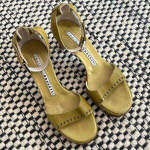 Fratelli Rossetti Olive Green Strappy Sandal Minimalist Heels size 36